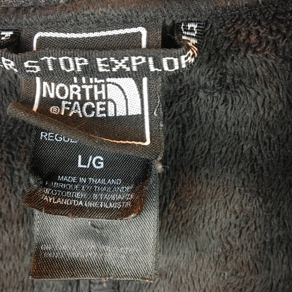 The North Face Black Fuzzy Cozy Zip Up Long Sleeve Jacket L - Picture 6 of 7